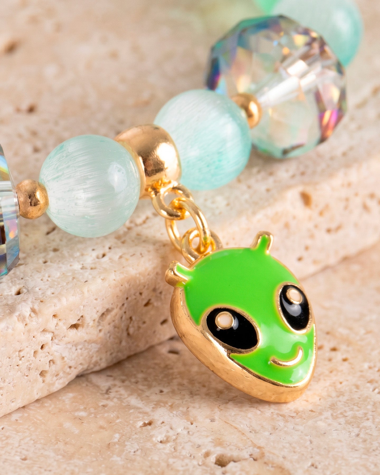 Pulsera Caucho Ojo De Gato Verde