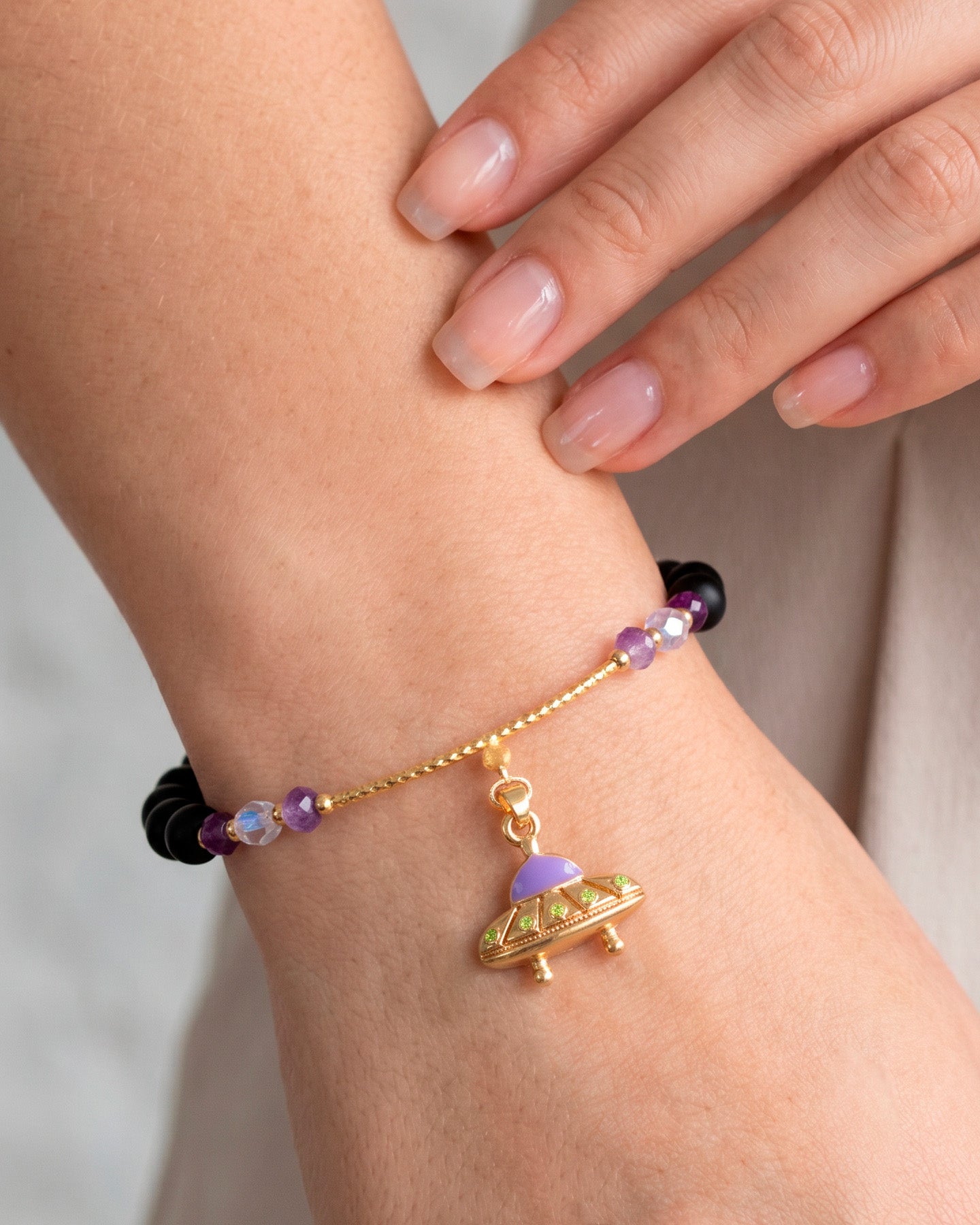 Pulsera Onix Cristal Amatista Facetada