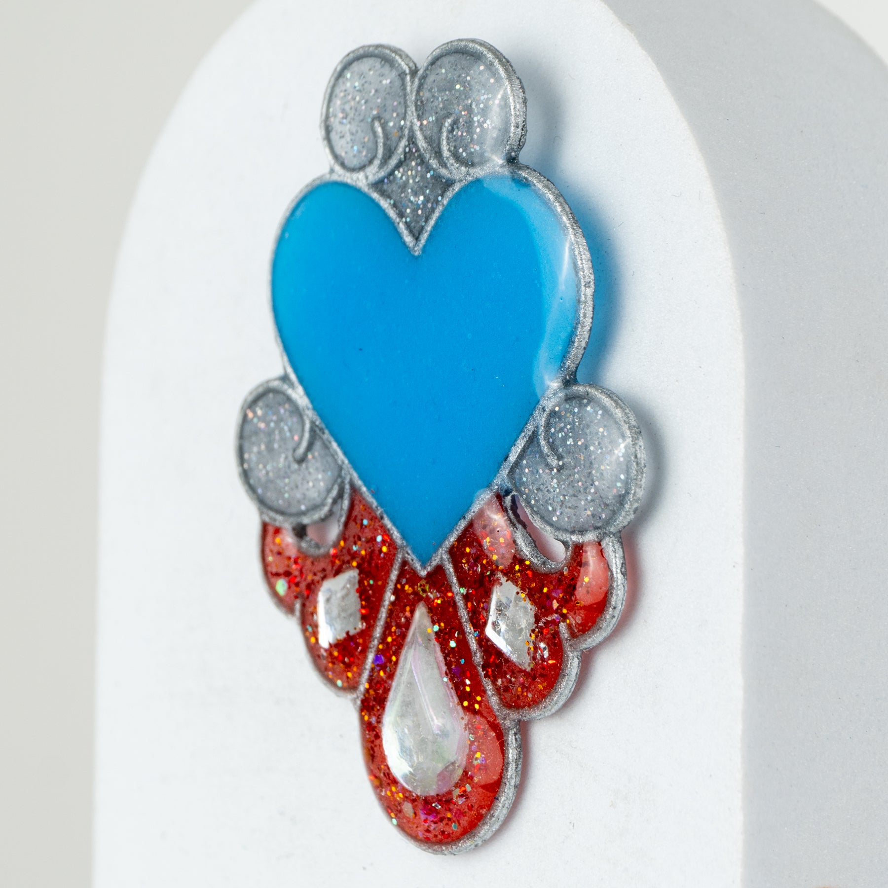 Aretes de resina - CORAZÓN HOJAS