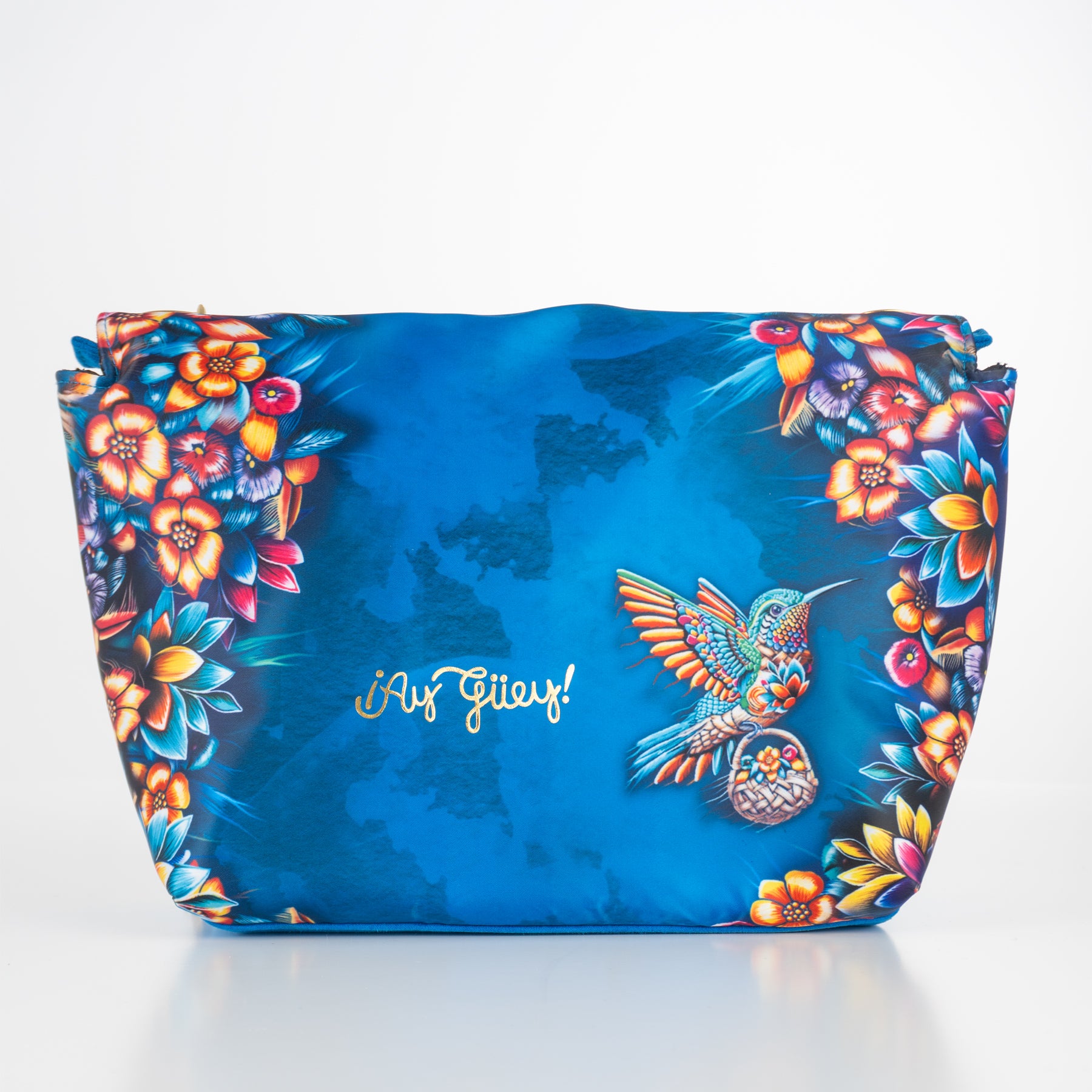 Bolsa Cross con correa metálica para mujer color azul- Colección IZAHUATL