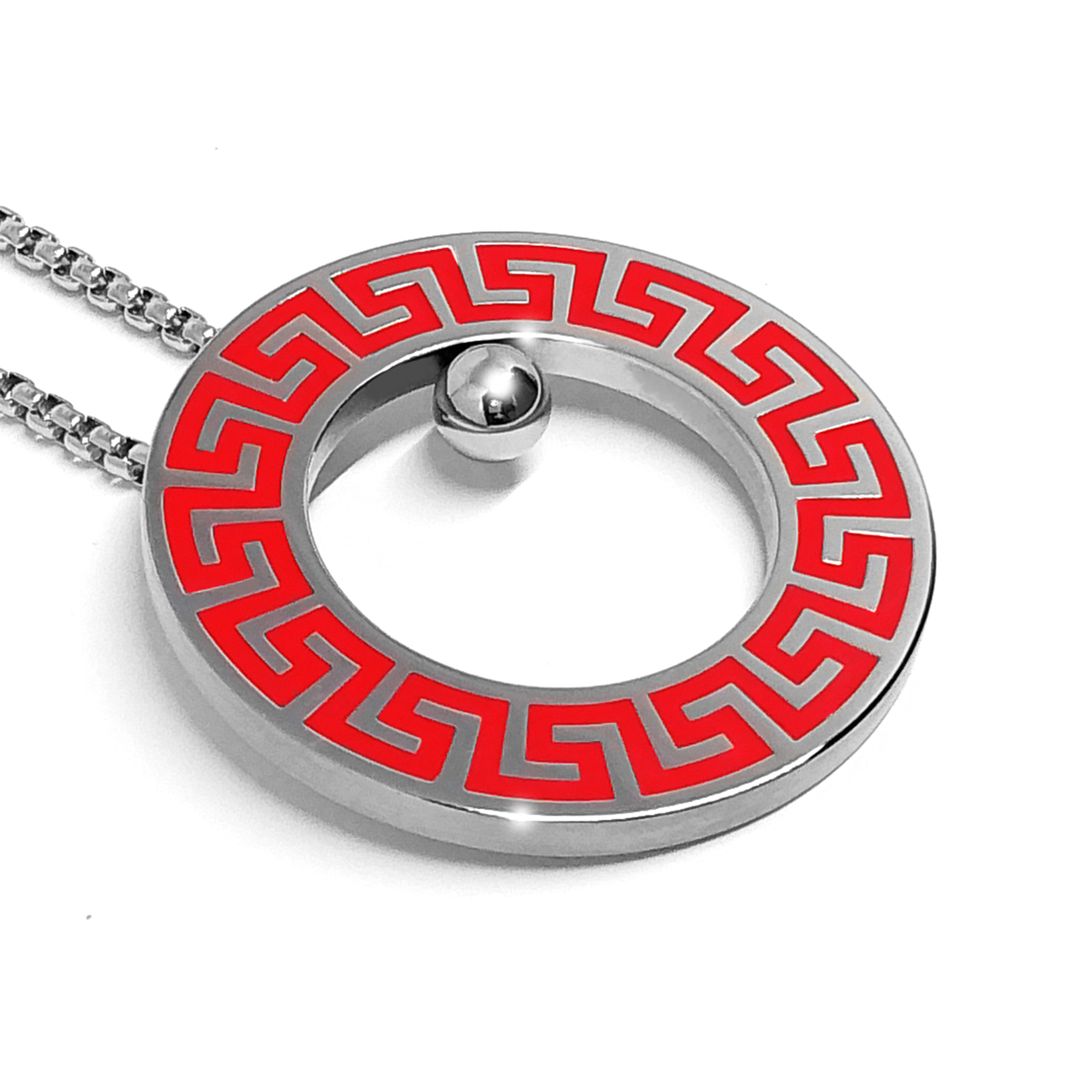 Dije Circular de acero inoxidable - Modelo GRECA