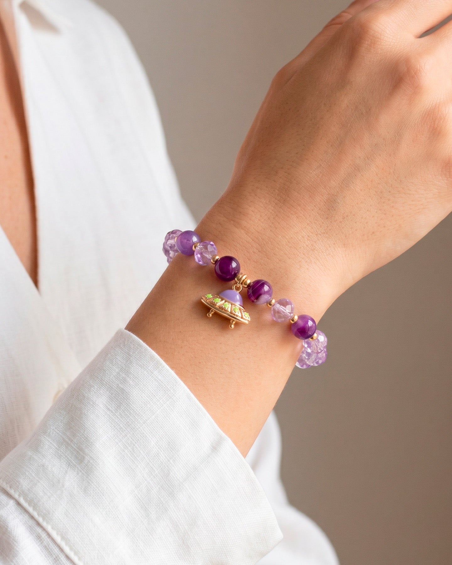 Pulsera Cristal Amatista Morada