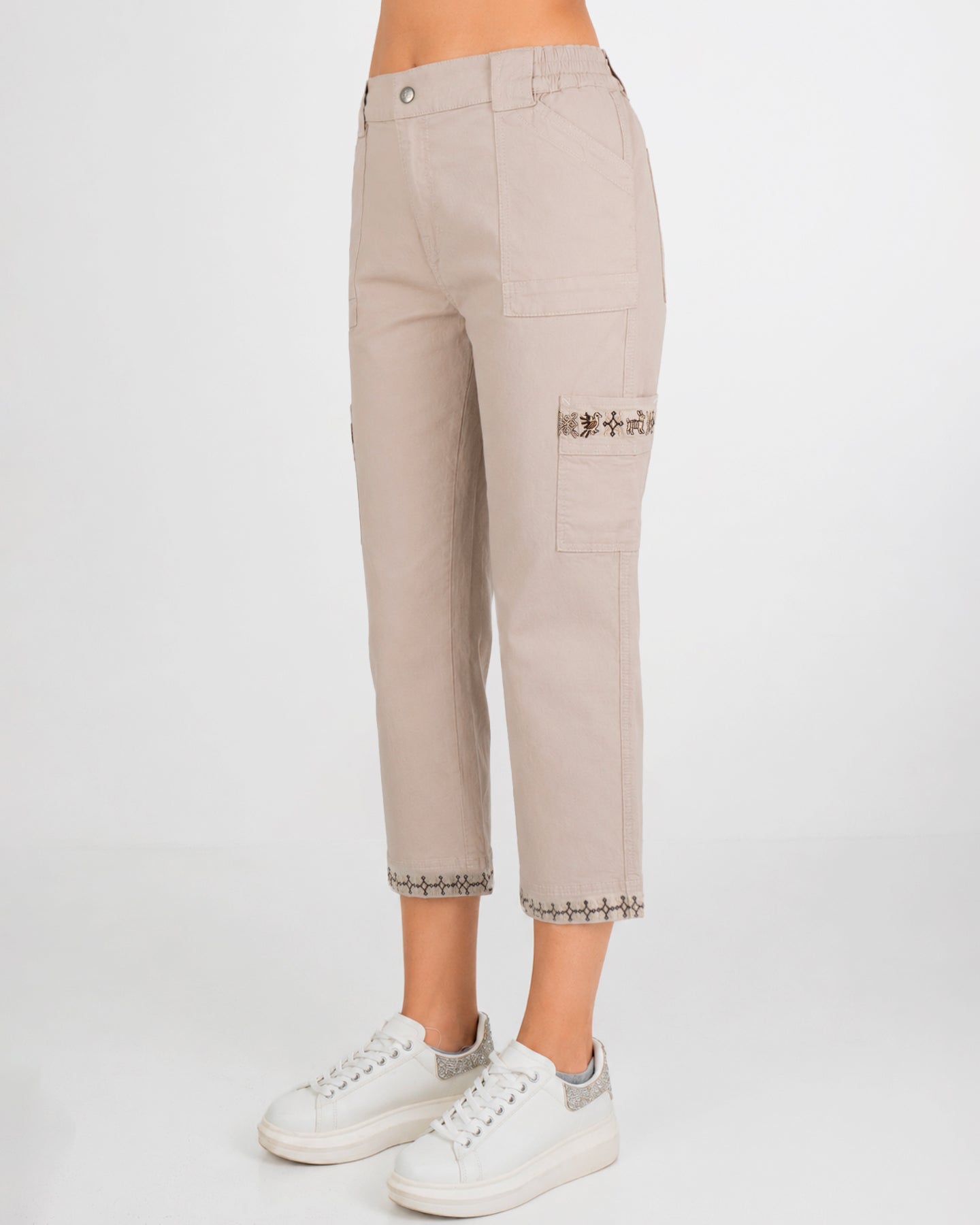 Pantalones Cargo Capri Beige- Acapulco