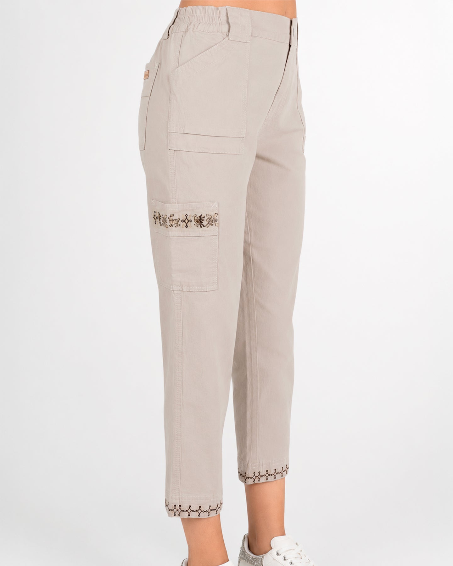Pantalones Cargo Capri Beige- Acapulco