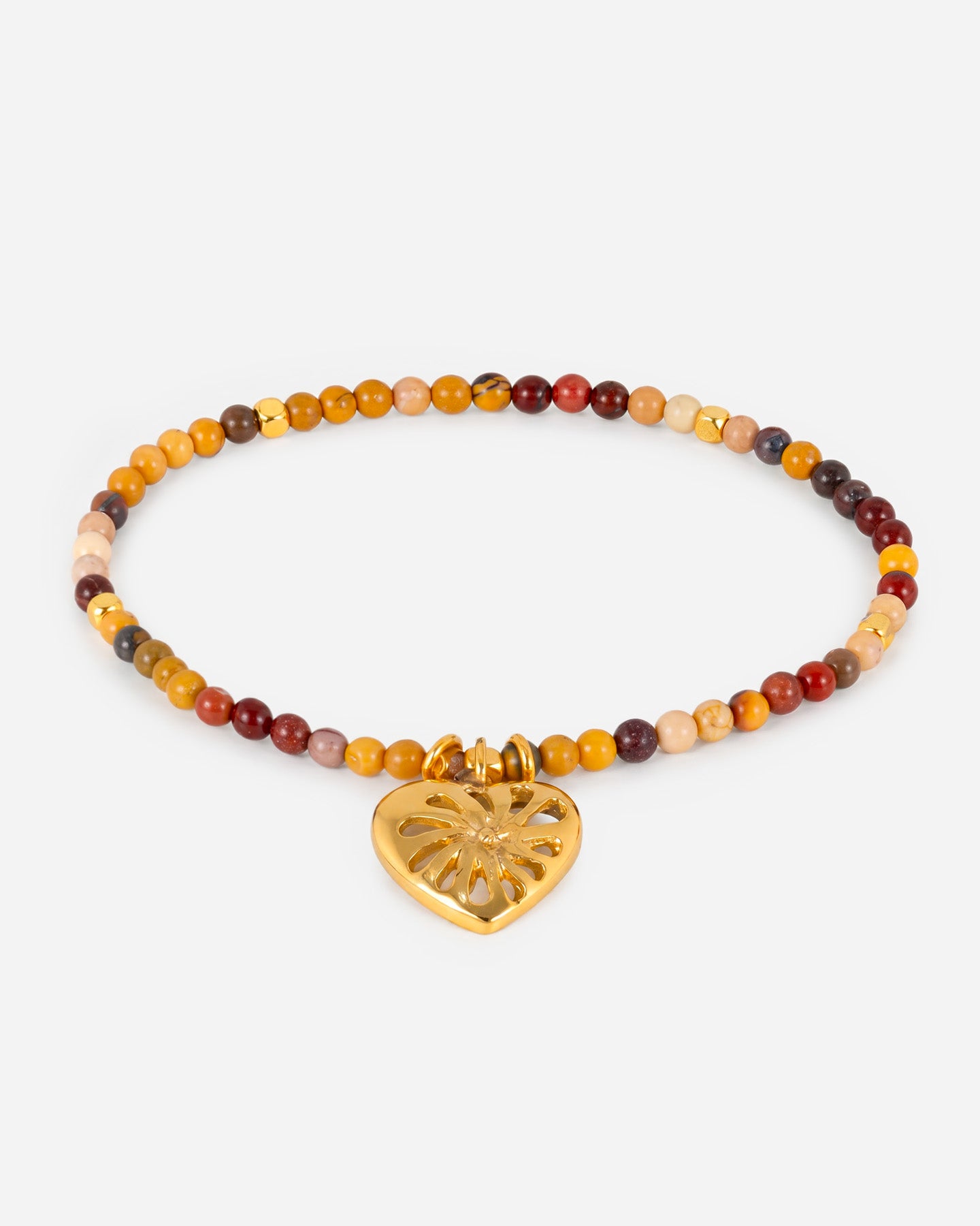Pulsera Medio Corazón Matices Plata
