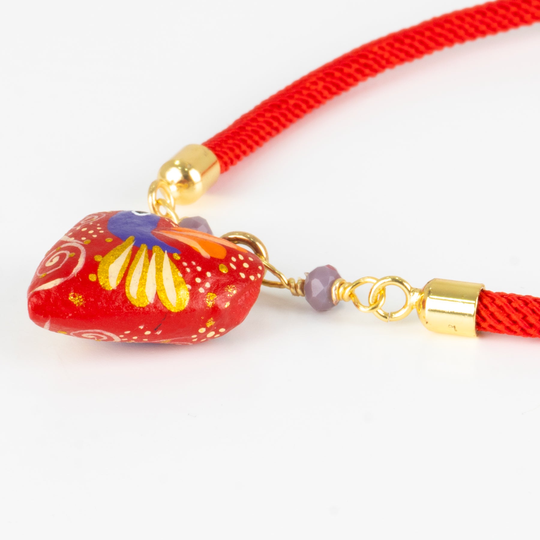 Pulsera Colibrí Madera Ajustable Roja