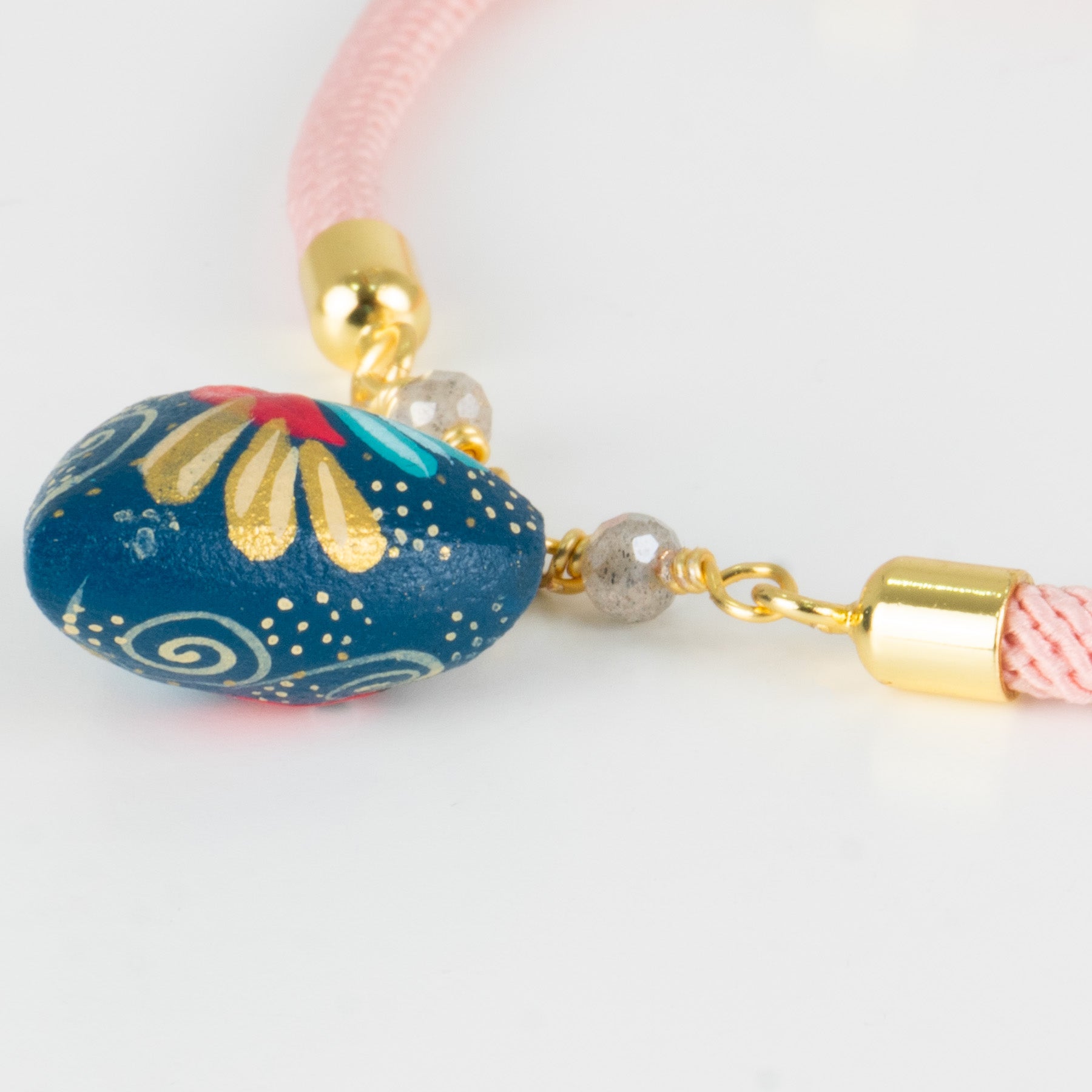 Pulsera Colibrí Madera Ajustable Rosa