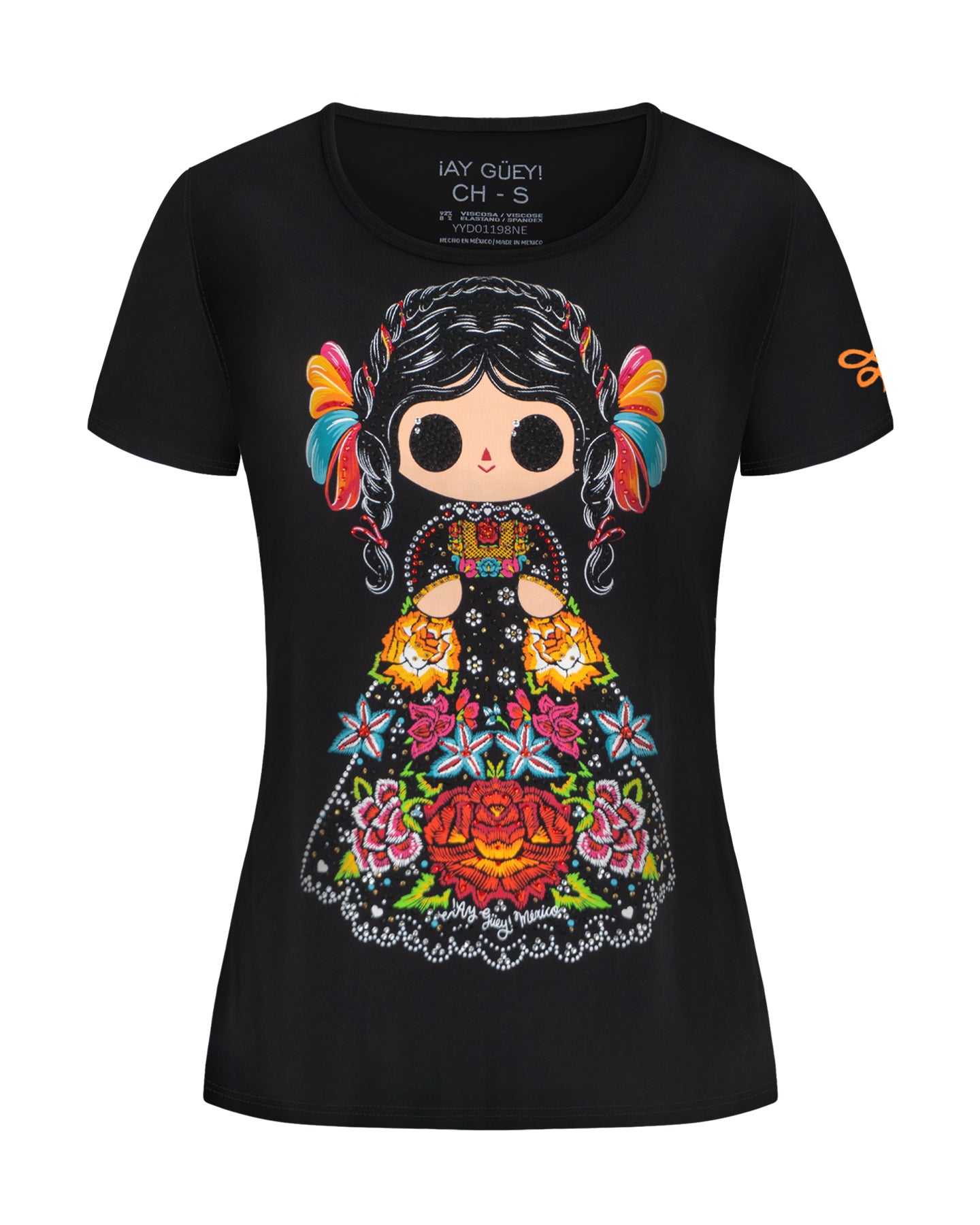 Playera estampada con aplicación de pedrería para mujer - Modelo PETROVSKI